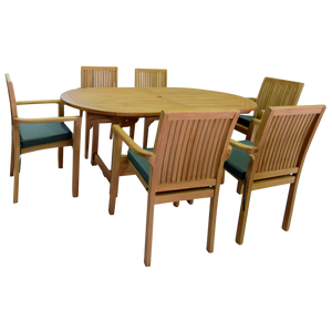 Oval Double Extending 180/240cm Table Set with Stacking Chairs