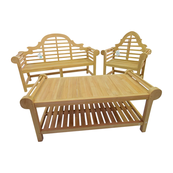Classic Lutyens Marlborough Teak Bench Kyoto Furniture