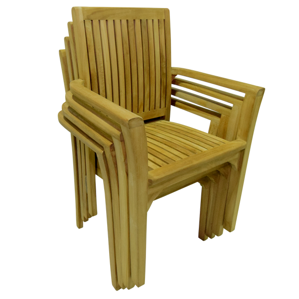 Teak Stacking Dining Garden Chair (4)