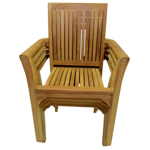 Teak Stacking Dining Garden Chair (4)