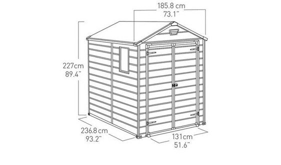 Keter Apex Garden Storage Shed 6 x 8ft – Beige/Brown