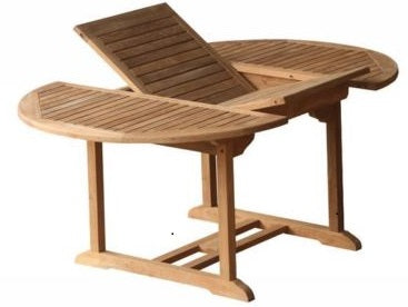 4-8 Seat 1.8m Teak Single Extending Round Garden Table